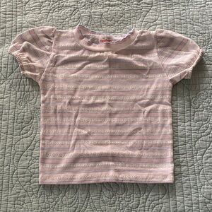 Healthtex Light Pink Striped Short Sleeve Tee